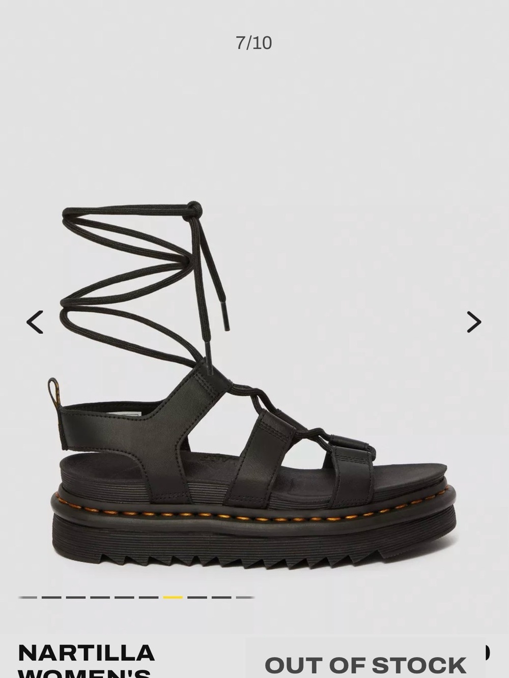 Dr. Martens Black Leather Platform Gladiator Sandals - Picture 8 of 14